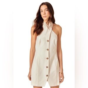 Nobody’s child White Button-Front Halter Dress